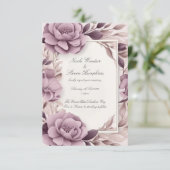 Gemeinsam für Mauve Floral Wedding Einladung (Stehend Vorderseite)