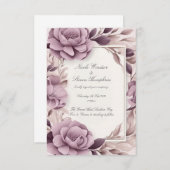 Gemeinsam für Mauve Floral Wedding Einladung (Vorne/Hinten)