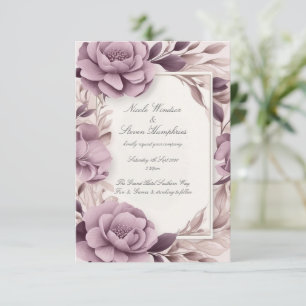 Gemeinsam für Mauve Floral Wedding Einladung