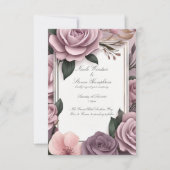 Gemeinsam für Mauve Floral Wedding Einladung (Vorderseite)