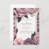 Gemeinsam für Mauve Floral Wedding Einladung (Vorne/Hinten)