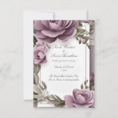 Gemeinsam für Mauve Floral Wedding Einladung (Vorderseite)