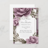 Gemeinsam für Mauve Floral Wedding Einladung (Vorne/Hinten)