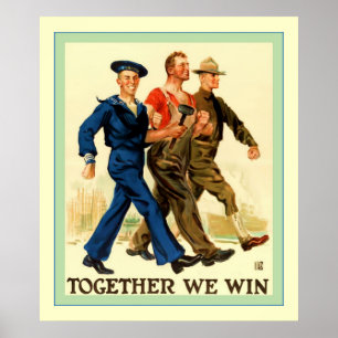 Gemeinsam gewinnen wir ~ Vintager Weltkrieg 1 Poster