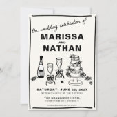 Gemeinsam gezeichnet Einladung zur Hochzeit (Vorderseite)