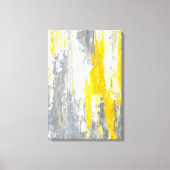 "Gemeinsam" Graue und gelbe Abstrakte Kunst Leinwanddruck (Vorderseite)