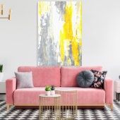 "Gemeinsam" Graue und gelbe Abstrakte Kunst Leinwanddruck (Insitu (Wohnzimmer))