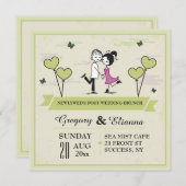 Gemeinsam (grün) Einladung zum Hochzeitsfest (Vorne/Hinten)