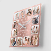 Gemeinsam haben wir es alle Zitat Familie Foto Quadratische Wanduhr (Winkel)