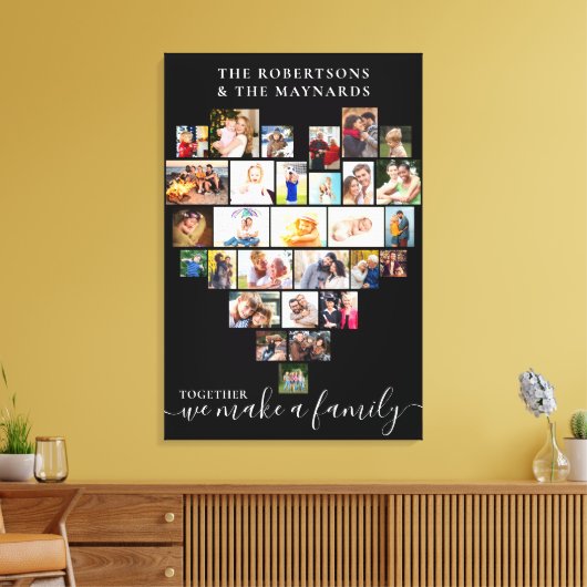 Gemeinsam Herz geformt Foto Collage Custom Leinwanddruck (Insitu (Wohnzimmer))