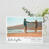 Gemeinsam Hochzeit im Foto Save The Date (Stehend Vorderseite)