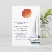 gemeinsam Hochzeit segeln in die Zukunft Einladung (Stehend Vorderseite)