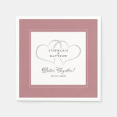 Gemeinsam Hochzeit Verlobung Dusty Rose Pink Serviette (Vorderseite)