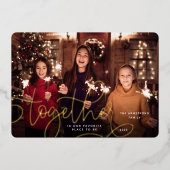 Gemeinsam | Horizontales Foto Folien Feiertagskarte (Vorderseite)