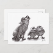 Gemeinsam Howling - Wolf trifft auf Owls Postkarte (Vorne/Hinten)