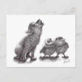 Gemeinsam Howling - Wolf trifft auf Owls Postkarte (Vorderseite)