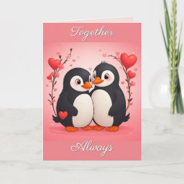 Gemeinsam immer Pinguin-Liebe Valentinstagskarte Feiertagskarte