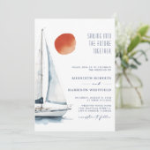 Gemeinsam in die Zukunft segeln - Nautische Hochze Einladung (Stehend Vorderseite)