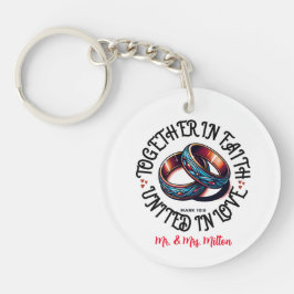 Gemeinsam in Glaube vereint in Liebe - Mark 10:9 Schlüsselanhänger