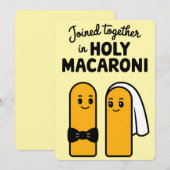 Gemeinsam in Holy Macaroni Funny Pasta Einladung (Vorne/Hinten)