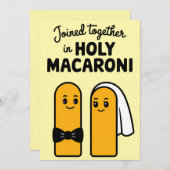 Gemeinsam in Holy Macaroni Funny Pasta Einladung (Vorne/Hinten)