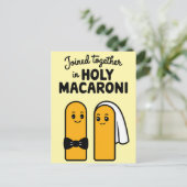Gemeinsam in Holy Macaroni Funny Pasta Postkarte (Stehend Vorderseite)