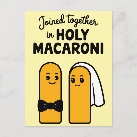 Gemeinsam in Holy Macaroni Funny Pasta Postkarte (Vorderseite)
