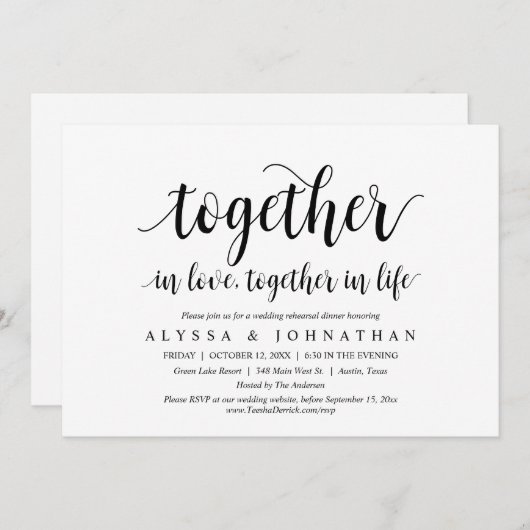 Gemeinsam in Liebe, Gemeinsam im Leben, Feiern Einladung (Vorne/Hinten)