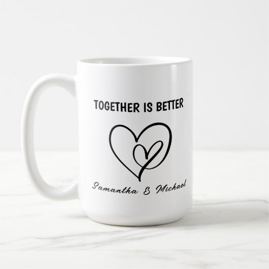 Gemeinsam ist der Valentinstag Kaffeetasse (Links)