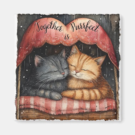Gemeinsam ist Purfect Kitty Cat Illustriert Artwor Magnet (Vorne)