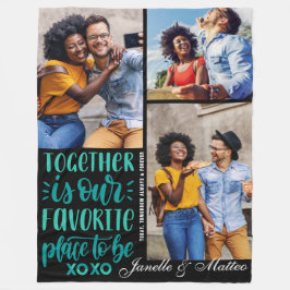 Gemeinsam ist unser Favorit | Moderne 3-FotoCollag Fleecedecke