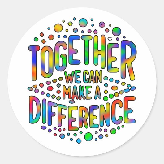 Gemeinsam können wir etwas bewegen runder aufkleber (Vorderseite)