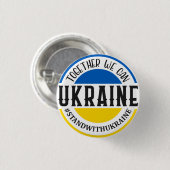 GEMEINSAM KÖNNEN WIR MIT DER UKRAINE BLAUE GELB ST BUTTON (Vorne & Hinten)