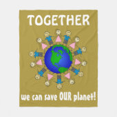 GEMEINSAM können wir unsere Niedliche Botschaft ge Fleecedecke (Vorderseite)