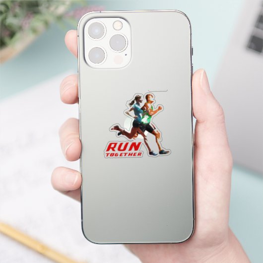 Gemeinsam laufen | 2"x 2" Aufkleber - glänzend tra (Telefon)