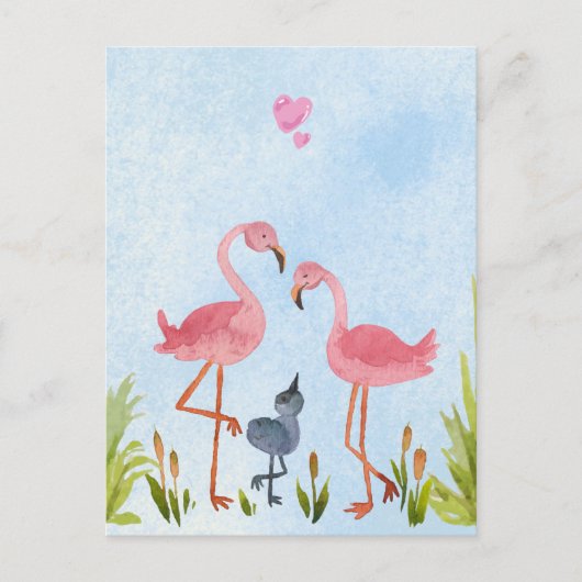 Gemeinsam machen wir eine Familie Postkarte (Vorderseite)