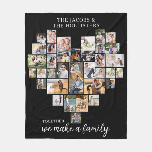 Gemeinsam machen wir eine "Family Heart Shaped Col Fleecedecke (Vorderseite)