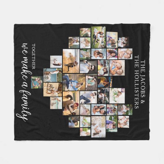 Gemeinsam machen wir eine "Family Heart Shaped Col Fleecedecke (Vorderseite (Horizontal))