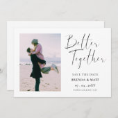 Gemeinsam Minimalistisches einfaches Foto Save The Date (Vorne/Hinten)