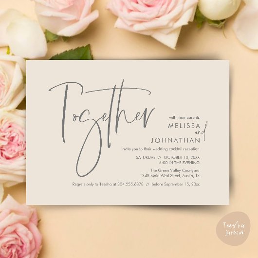 Gemeinsam mit ihren Eltern, Hochzeitsempfang Einladung