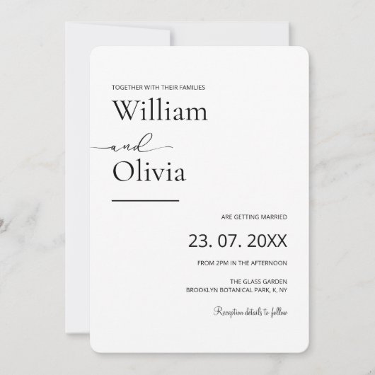 Gemeinsam mit ihren Familien FOTO Hochzeit Einladung (Vorderseite)