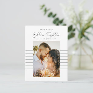Gemeinsam Modern Script Foto Rett Date Ankündigungspostkarte