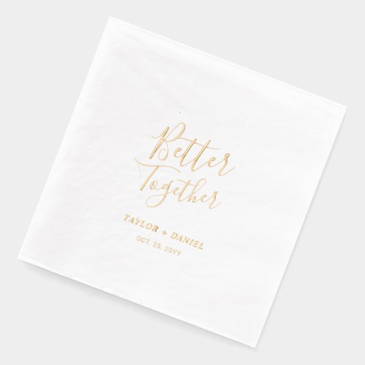Gemeinsam | Paare Name Custom Wedding Servietten Mit Folie (Links)