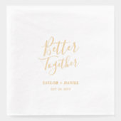 Gemeinsam | Paare Name Custom Wedding Servietten Mit Folie (Vorderseite)