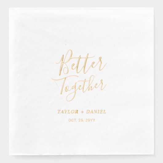Gemeinsam | Paare Name Custom Wedding Servietten Mit Folie (Vorderseite)