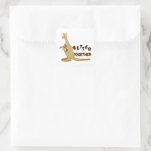 Gemeinsam Quadratischer Aufkleber (Tasche)