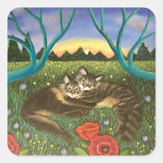 Gemeinsam Quadratischer Aufkleber (Vorderseite)