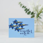 Gemeinsam sammeln wir Blue Angels Postkarte (Stehend Vorderseite)