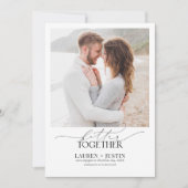 Gemeinsam Schwarz/Weiß 3 Foto Verlobung Einladung (Vorderseite)