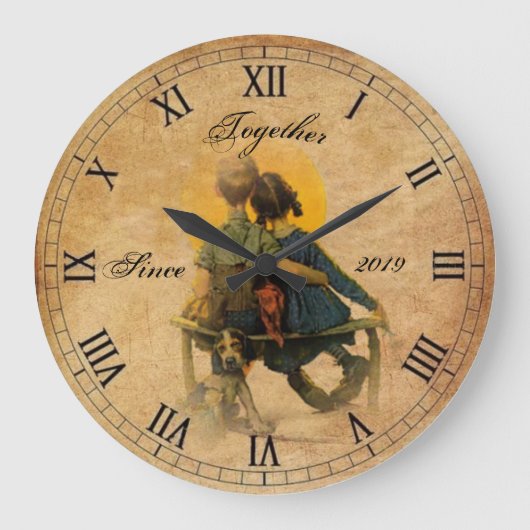 Gemeinsam seit...Vintag Große Wanduhr (Vorderseite)